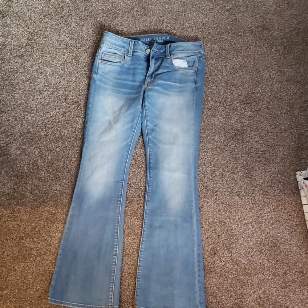 American Eagle light wash flare jeans